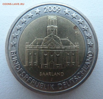 2 евро Германия 2009 J Церковь Людвига в Саарбрюккене - P1250492.JPG