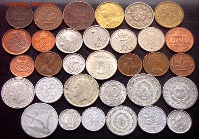 55 разных зарубежных монет (см. описание). До 21.02_22.00мск - 4