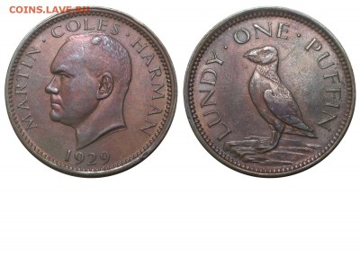 Животные на монетах - Ланди - 1 паффин 1929