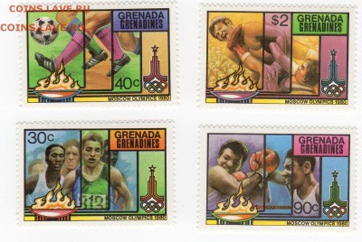 Спорт Гренада Гренадины Olympic Games - Moscow, USSR 4m MNH - Гренада Гренадины 80.JPG