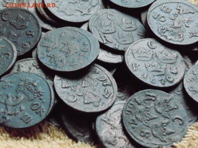 Монетки Шведские 16-17 века. - 14552989601036