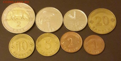 Латвия. Набор монет из 8 шт. С рубля. До 15.03.2016 в 22.00 - 20160310_190402-1