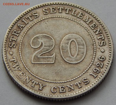 Стрейтс-Сеттлементс 20 центов 1926, до 19.03.16 в 22:00 МСК - 3773