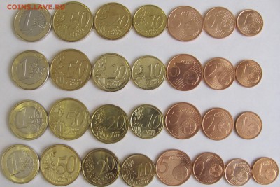Евро монеты 9 стран (от 2 евро до 1 цента) до 31.03.16 - 2-1