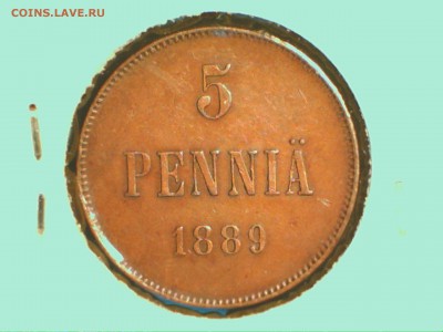 Финляндия 1 и 5 пени, оценка - 5P1889A