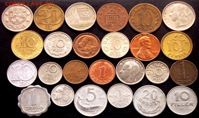 54 разные зарубежные монеты (см. описание). До 14.04_22.42мс - 2