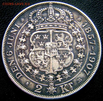 Швеция_памятные 2 кроны 1907. Отличное серебро; 28.04_22.46м - 11220