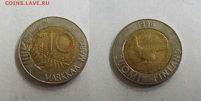 с 1 руб! биметалл! Финляндия 10 марок 1996 - финляндия 10 марок 1996