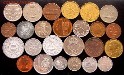 54 разные зарубежные монеты (см. описание). До 29.04_22.02мс - 1