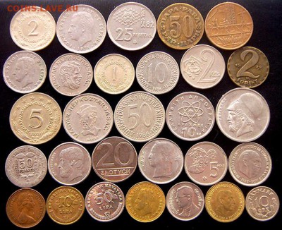 54 разные зарубежные монеты (см. описание). До 29.04_22.02мс - 4