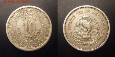 3 - Мексика – 10 сентаво (1939) медь-ник.
