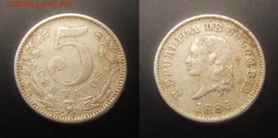 3 - Колумбия – 5 сентаво (1886) медь-ник. №1
