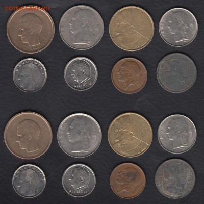 16 монет Бельгии без повторов 15.05.2016 21-00 - Бельгия 16 монет р
