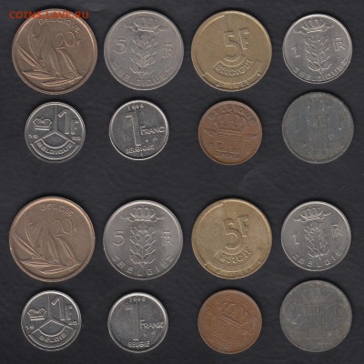 16 монет Бельгии без повторов 15.05.2016 21-00 - Бельгия 16 монет а