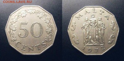3 - Мальта – 50 центов (1972) №2 пф