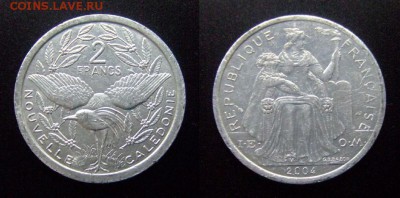 3 - Новая Каледония 2 франка (2004) «Птица кагу»