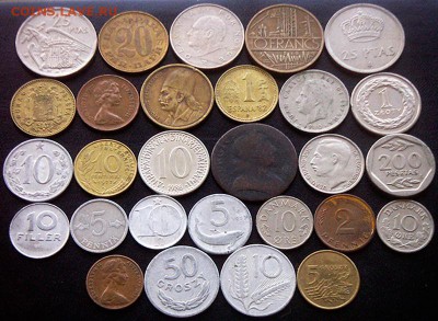 56 разных зарубежных монет (см. описание). До 06.06_22.04мс - 1