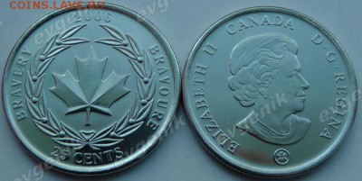 Польша-США-КАНАДА-19-20-РОССИЯ-Португалия-Казахстан - ca_25cents_2006_bravery