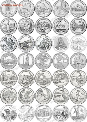 Польша-США-КАНАДА-19-20-РОССИЯ-Португалия-Казахстан - us_set_025_cents_quarters_parks_35pcs