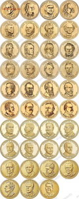 Польша-США-КАНАДА-19-20-РОССИЯ-Португалия-Казахстан - us_set_1_dollar_presidents_39pcs