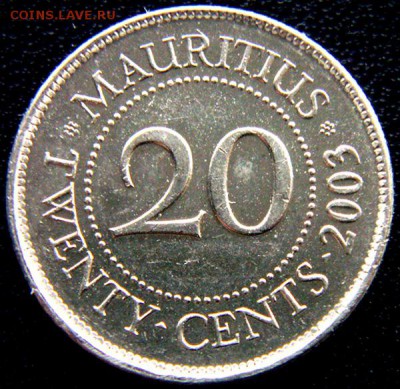 Маврикий_20 центов 2003; до 09.06_22.12мск - 11179
