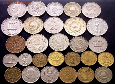 55 разных зарубежных монет (см. описание). До 13.06_22.00мс - 2