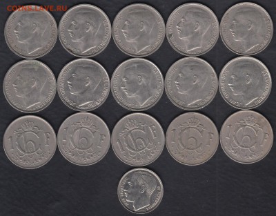 Люксембург 1 франк 1952-1990 16 монет до 19.06.2016 21-00 - Люксембург 2р
