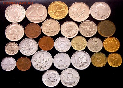 55 разных зарубежных монет (см. описание). До 18.06_22.10мс - 3