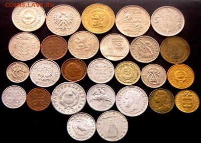 55 разных зарубежных монет (см. описание). До 18.06_22.10мс - 4