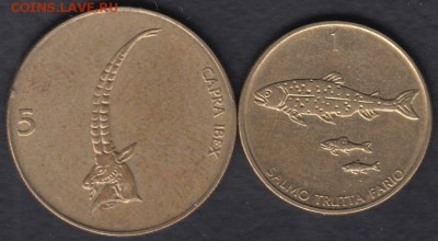 2 монеты Словении до 21.06.2016 21-00 - Словения 1р