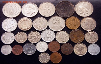 55 разных зарубежных монет (см. описание). До 24.06_22.02мс - 3