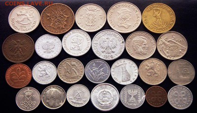 53 разные зарубежные монеты (см. описание). До 25.06_22.08мс - 3