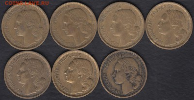 Франция 10 франков 1950-1954 7 шт. до 30.06.2016 21-00 - Франция 10 франков 3р