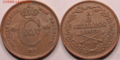 Швеция. - 1-6 Skilling banco 1836 Karl XIV Johan 1818-1844