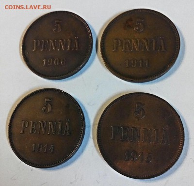 5 PENNIA, 1906, 1911, 1914, 1915гг. Не плохие, с 200-от. - 2016-07-08_17.32.32