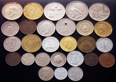 55 разных зарубежных монет (см. описание). До 18.07_22.18мс - 3