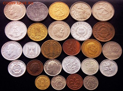53 разные зарубежные монеты (см. описание). До 19.07_22.24мс - 1