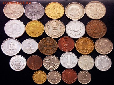 53 разные зарубежные монеты (см. описание). До 19.07_22.24мс - 2