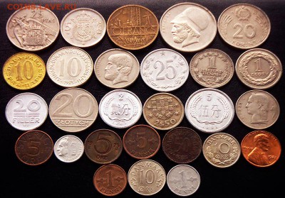 53 разные зарубежные монеты (см. описание). До 19.07_22.24мс - 4