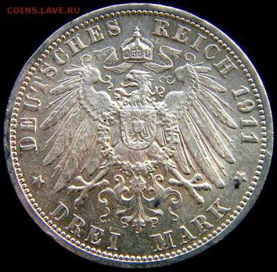 Германия. Пруссия_3 марки 1911. Серебро; до 10.08_22.04мск - 12295