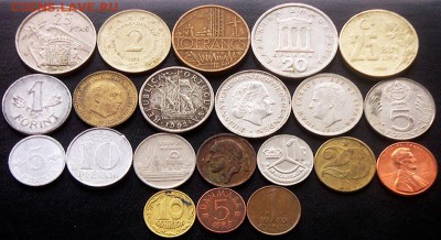 62 разные зарубежные монеты (см. описание). До 13.08_22.00мс - 6