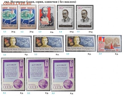 СССР 1963-1964. ФИКС - 1.1963. Блоки, серии, марки