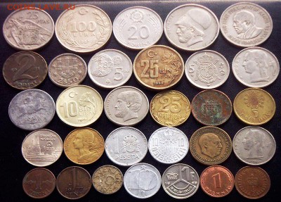 65 разных зарубежных монет (см. описание). До 23.08_22.04мс - 4