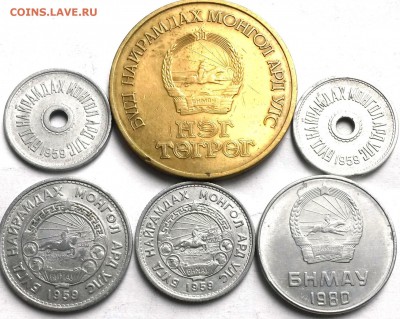 Монголия.  6 монет.  Окон1.09.16 в 21.00мск - м4