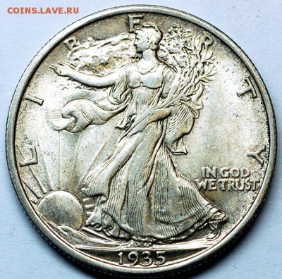 США_отличный полудоллар 1935 "Walking Liberty"; 11.09_22:12м - 24