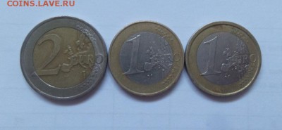2 евро 2007, 1 евро 2002, 1 евро 2002 года до 15.09.16 - 20160911_174651