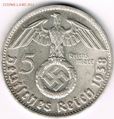 3 рейх, 5 марок 1938 D, до 16.09 в 22.30 по МСК - image