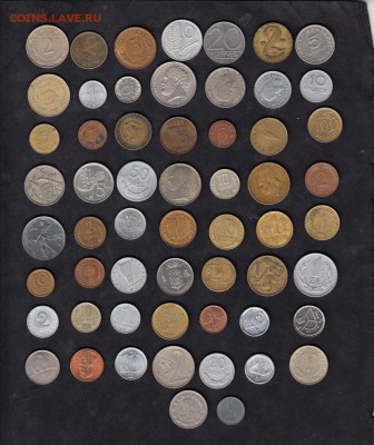 Иностранные монеты 60шт разные - 42