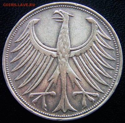 ФРГ_5 марок 1951(D). Серебро; до 04.10_22.20мск - 12480