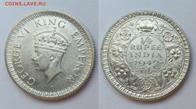 4 руппии Бр.Индии Георг VI 1942 г.- 22:00 мск 13.10 - 20161008_115807